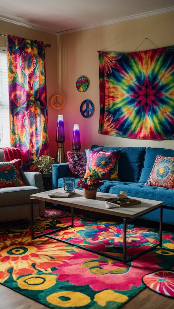 boho chic psychedlic living room