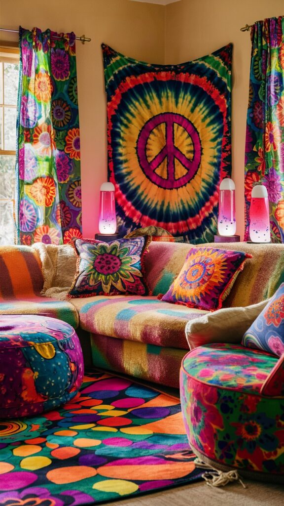 lava lamps boho chic peace signs