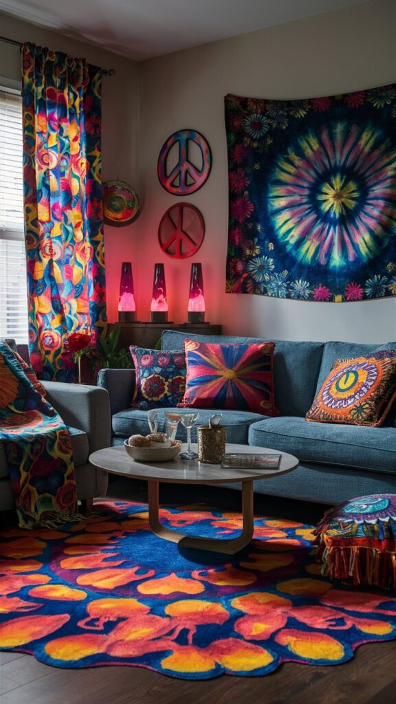 tie-dye wall tapestry for living room hippie boho chic