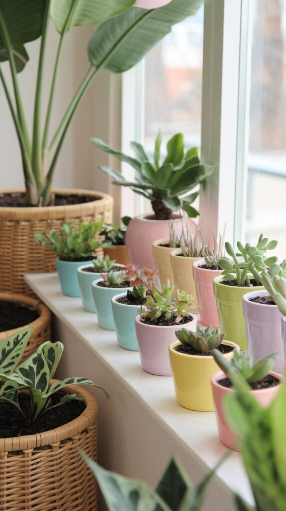 decorate with potted plants