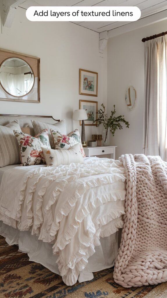 add layers of textured linens