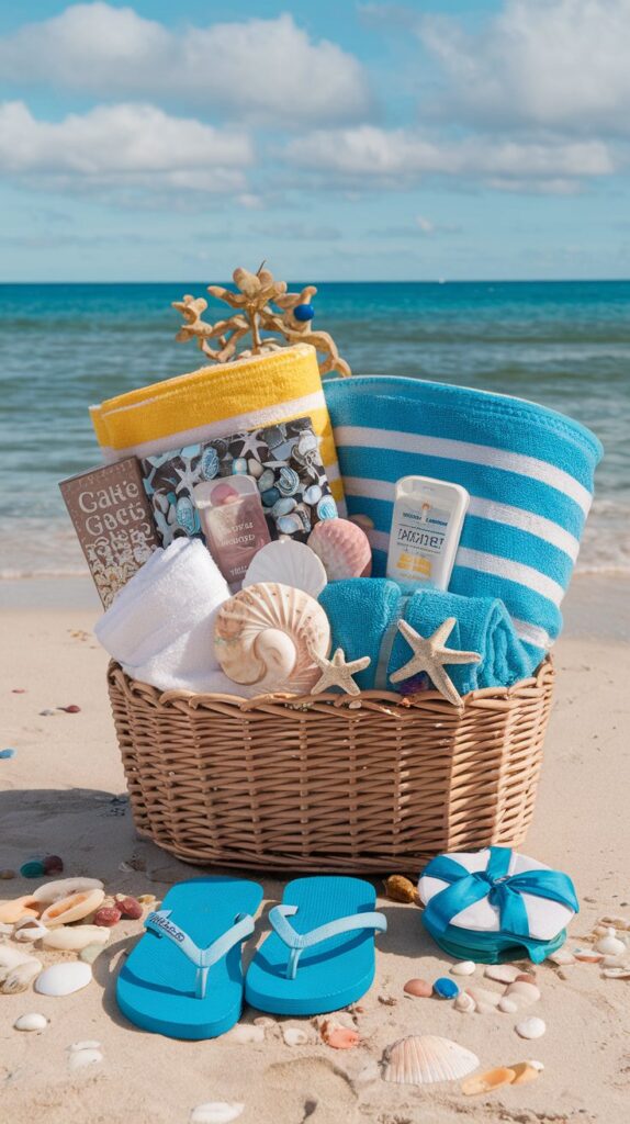 beach inspired gift basket