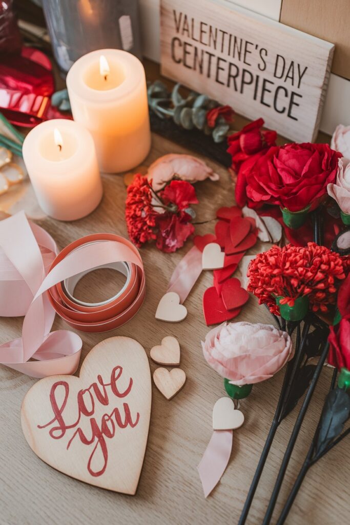 diy candle centerpieces for valentines