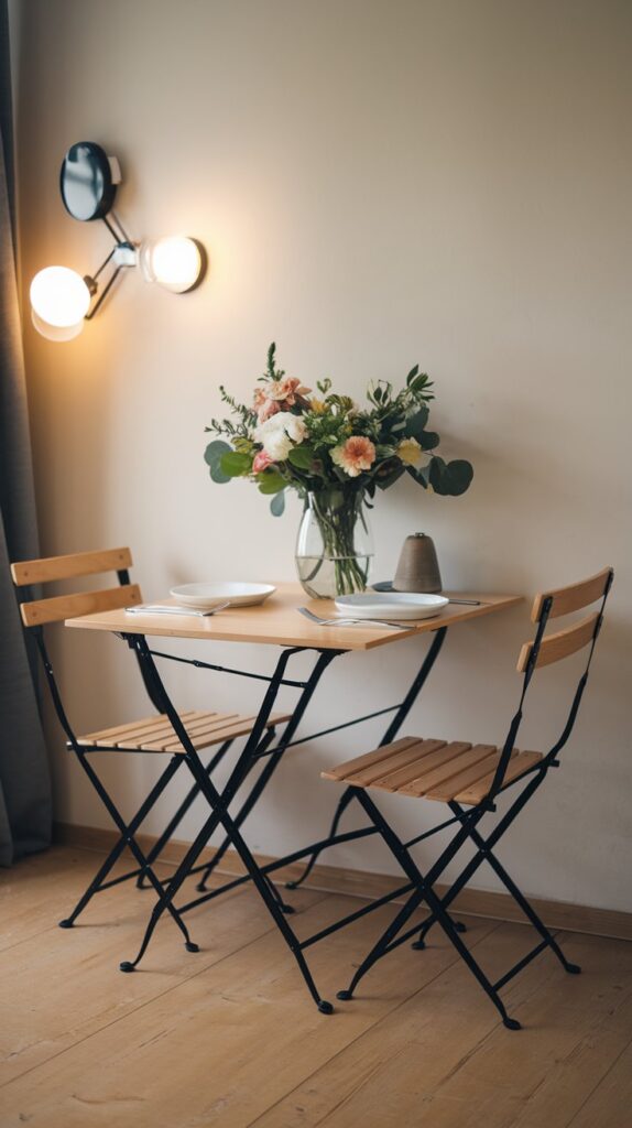 folding table and chairs