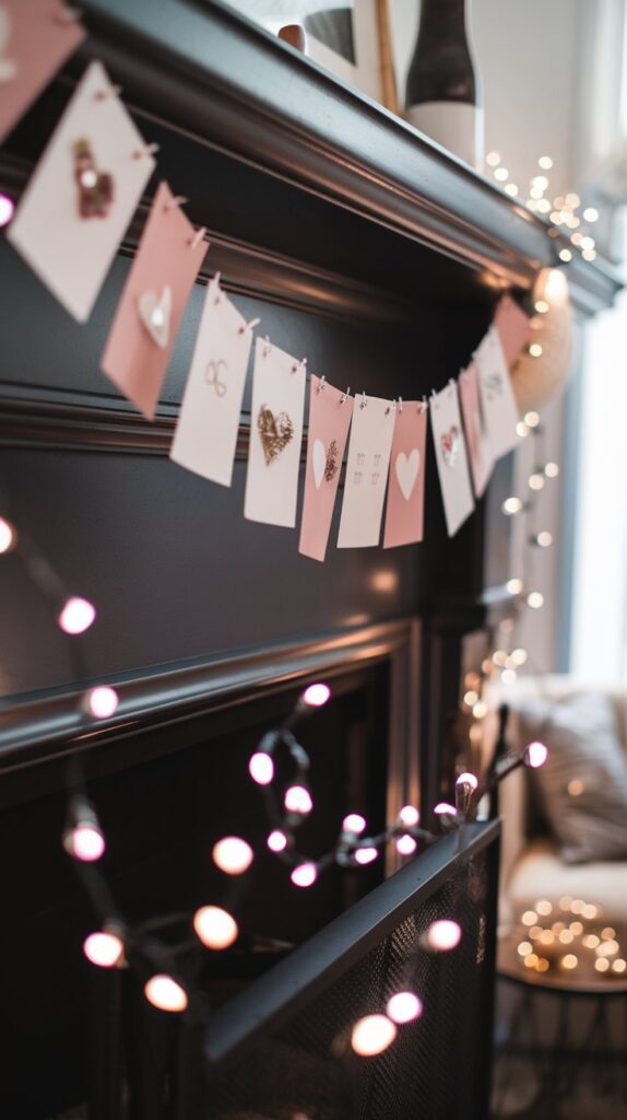 love notes garland on mantel