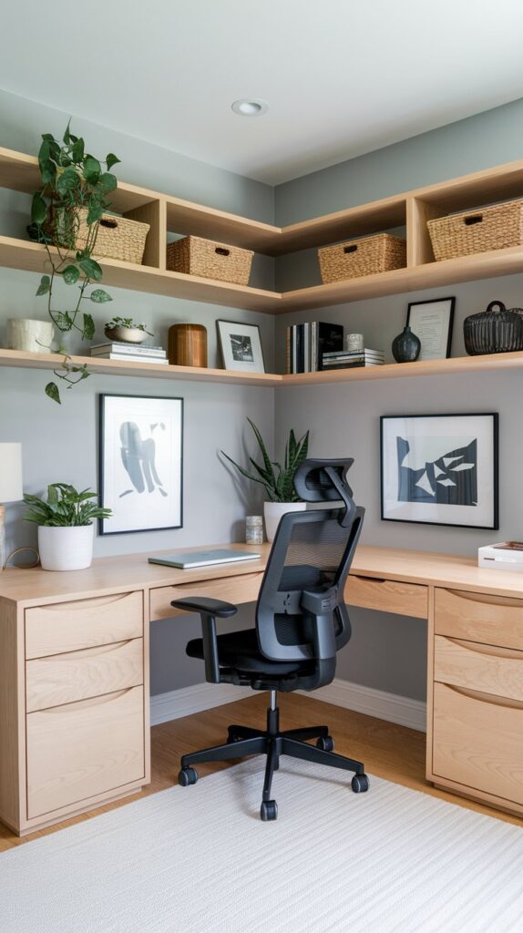 modern small office using corners wisely