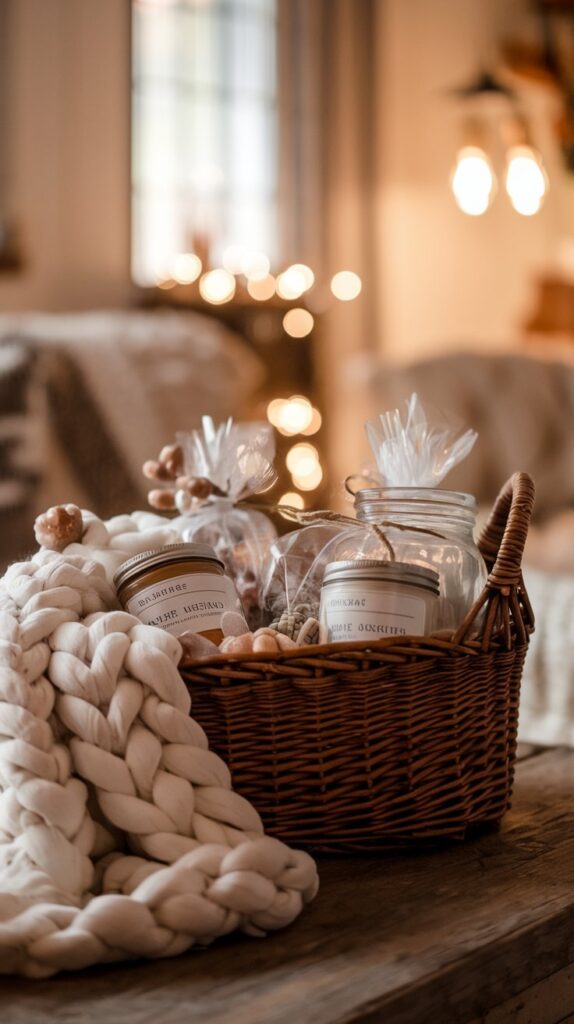 rustic wicker gift basket