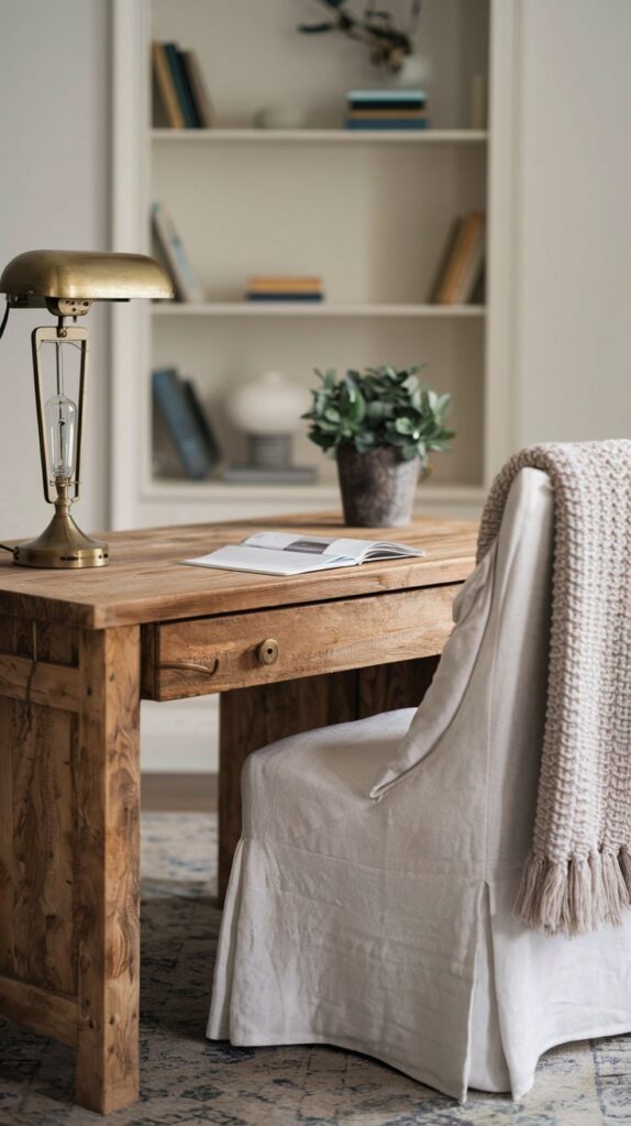 rustic wooden desk