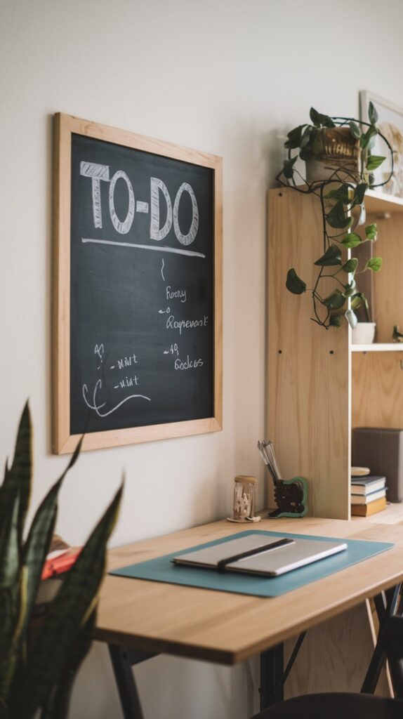 small chalkboard in home office