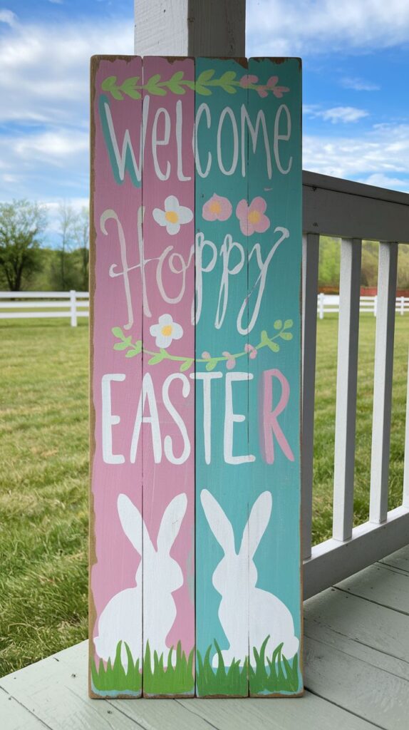 diy easter welcome sign