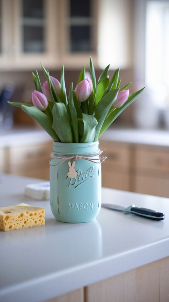 easter mason jar bouquets