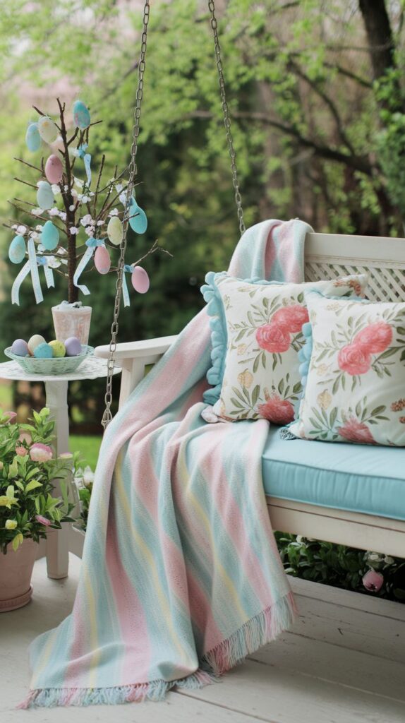 easter themed porch swing