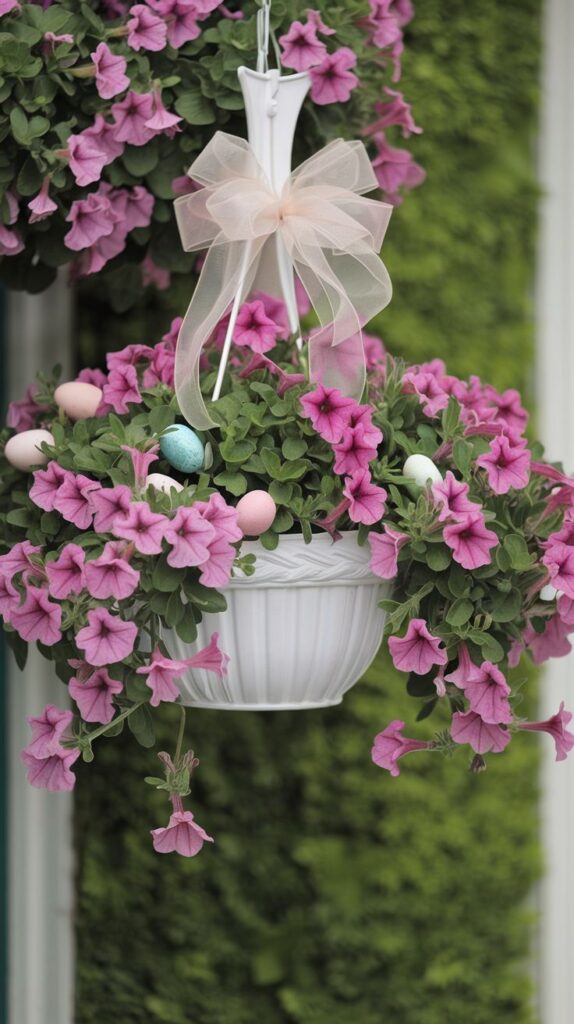 hanging easter flower basket