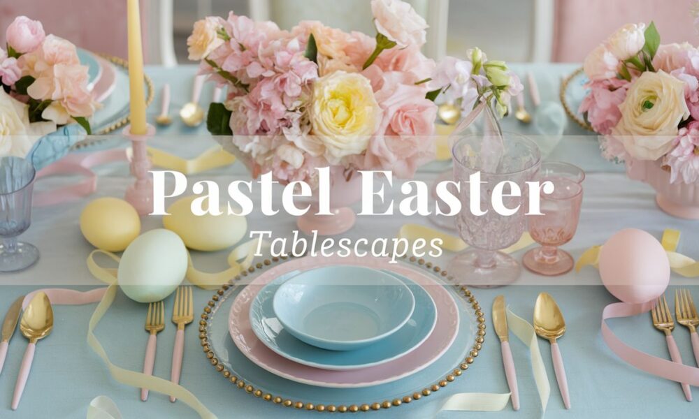 pastel easter tablescapes featured