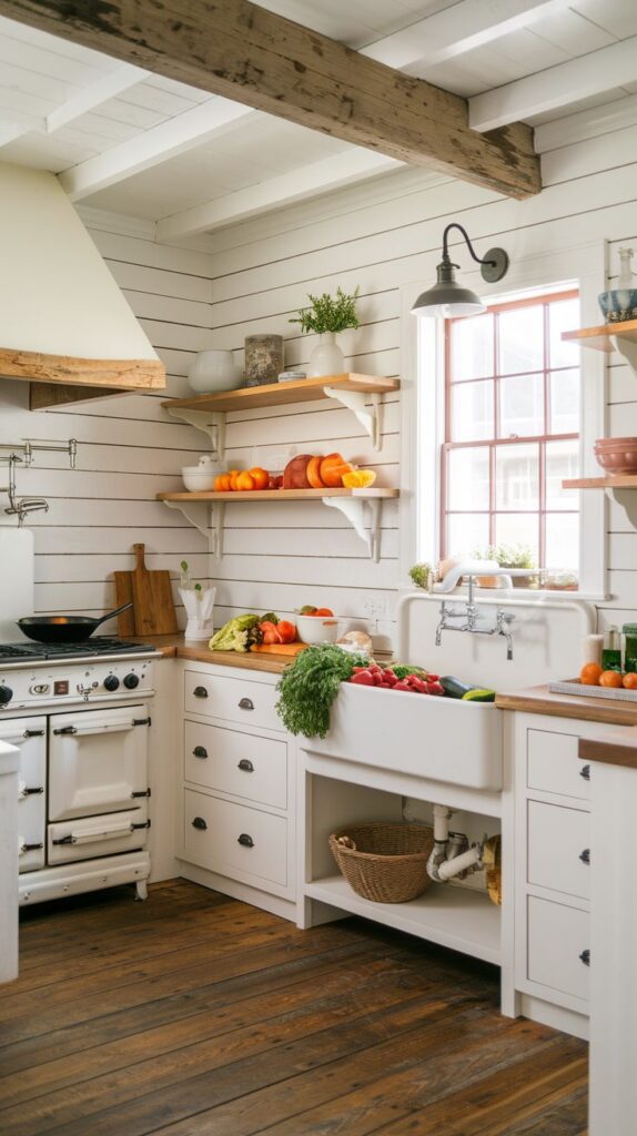 classic white shiplap walls