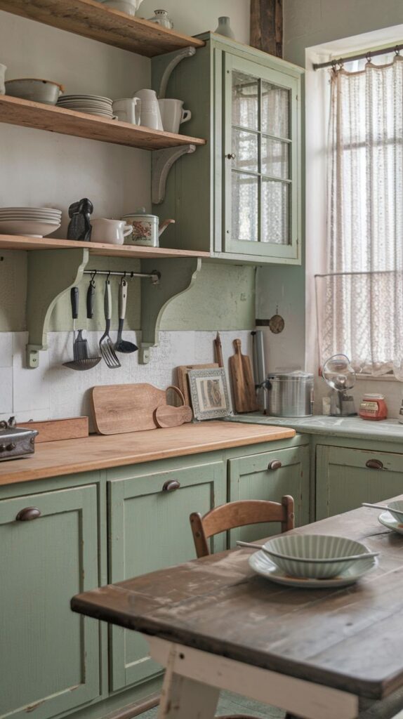 distressed or chalk painted cabinets