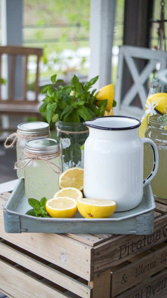 enamelware spring beverage station