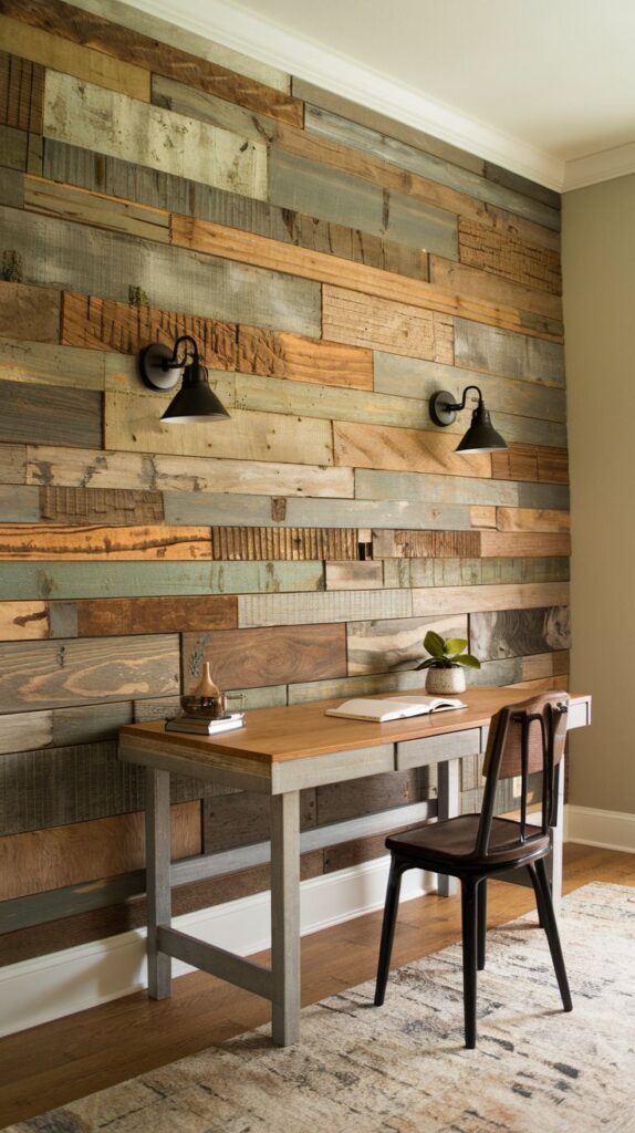 reclaimed wood on an accent wall