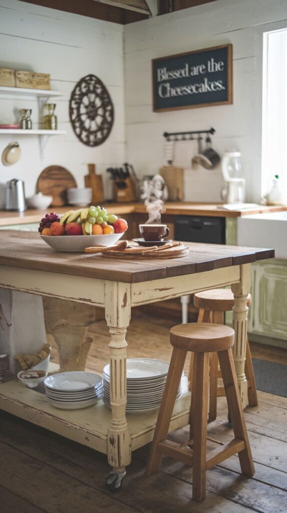 rustic kitchen island