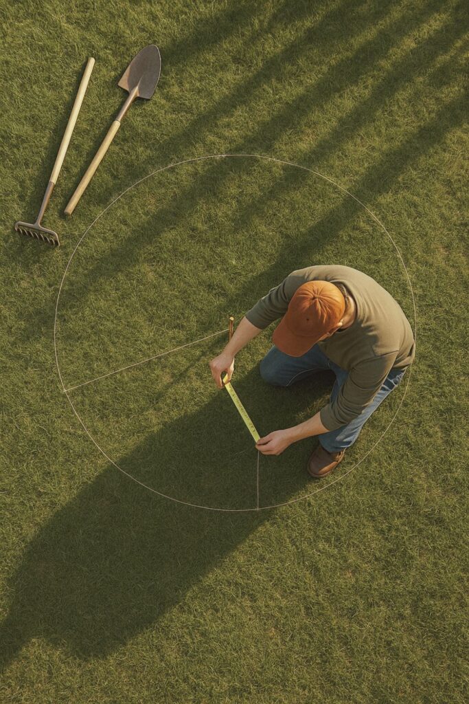 measuring for backyard fire pit