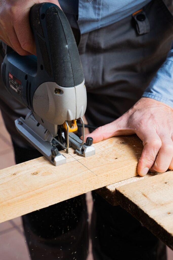 cutting a 2x4