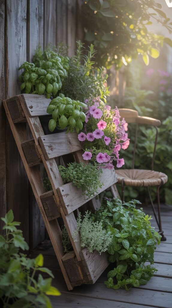 diy pallet garden wall