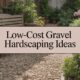 low cost hardscaping with gravel