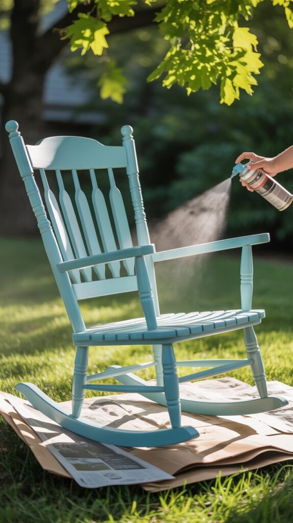 painted outdoor furniture with a topcoat