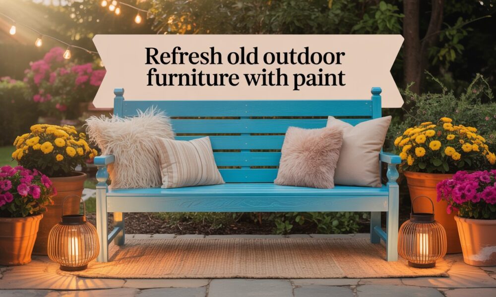 refresh old outdoor furniture with paint