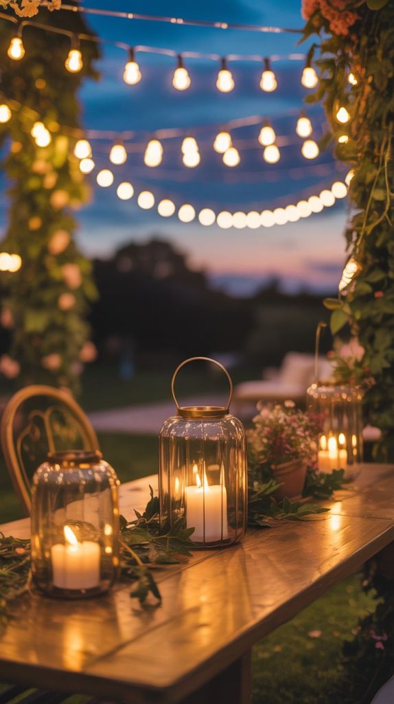 add ambient lighting for evening gatherings