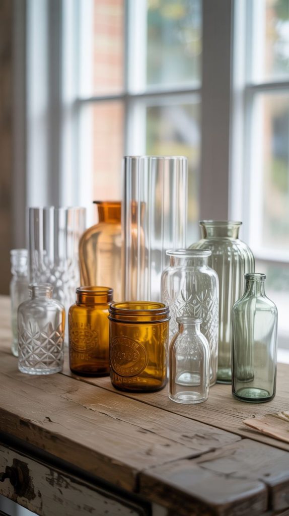 provide an assortment of vases for guest arrangements