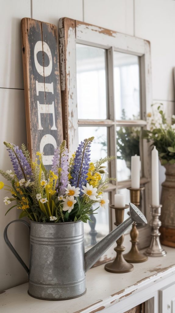 rustic farmhouse style with a soft spring twist