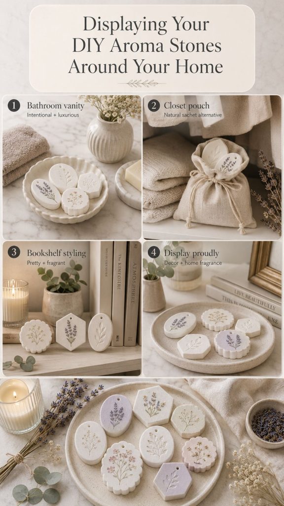 displaying your diy aroma stones around your home
