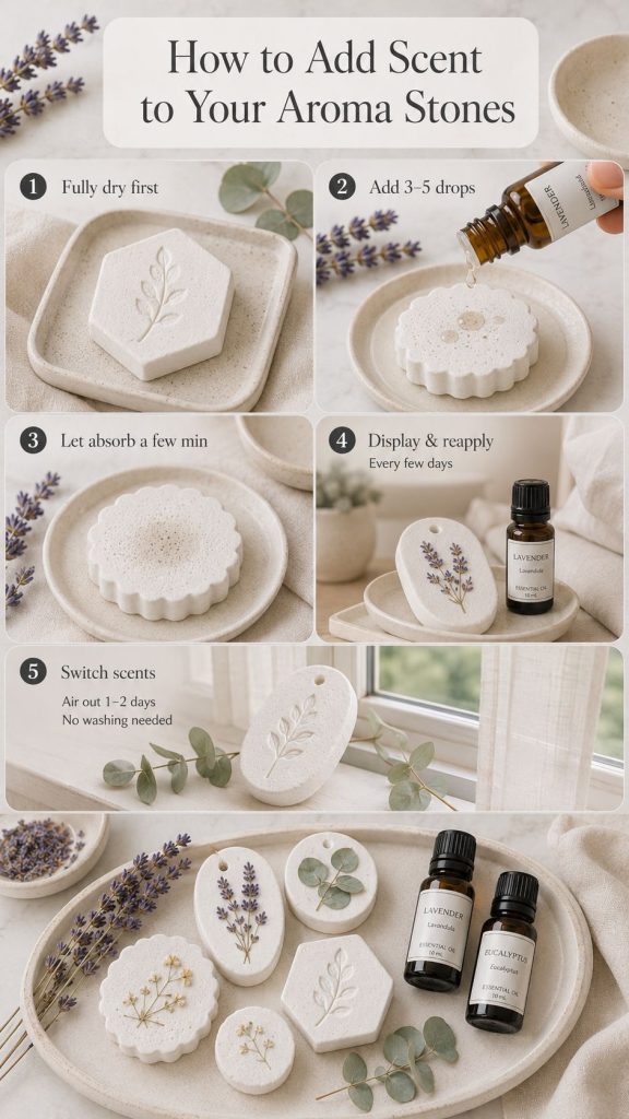 how to add scent to your aroma stones