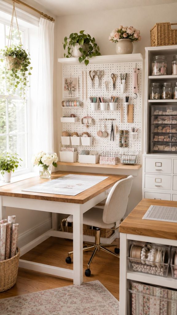 install a pegboard for tools and inspiration