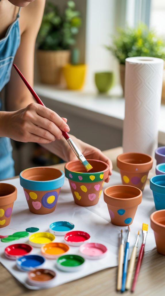 painted terra cotta pots