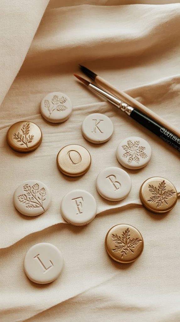 stamped clay ornaments