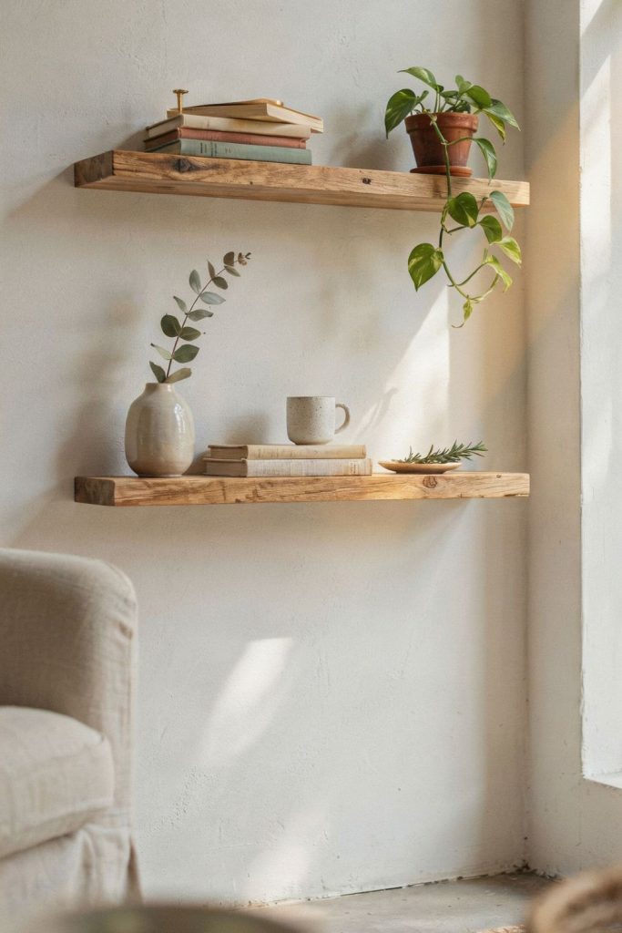 repurposed wood shelving