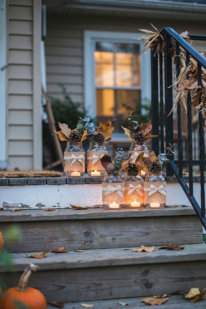 fall mason jar luminaries