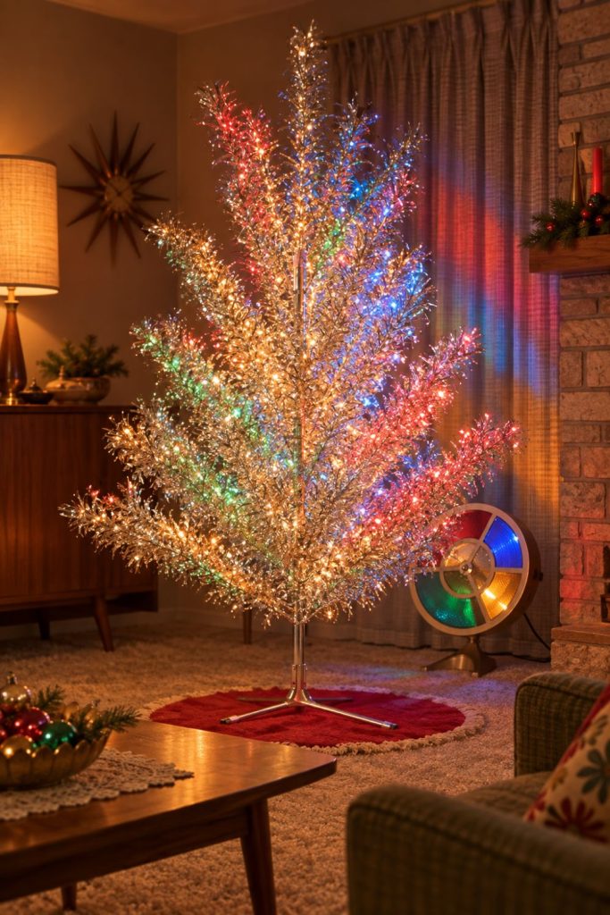aluminum tree with a color wheel
