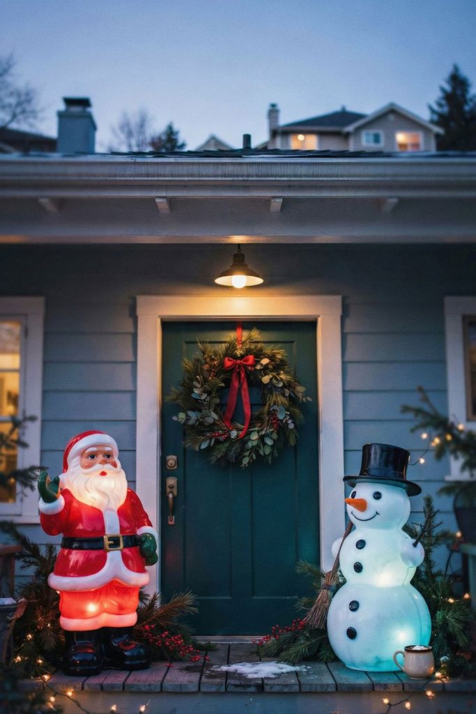 blow mold santas and figures