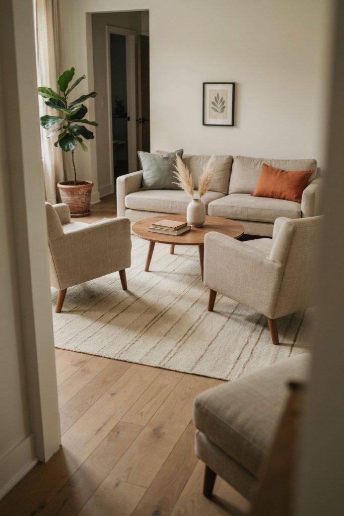 get the rug size right before you touch anything else