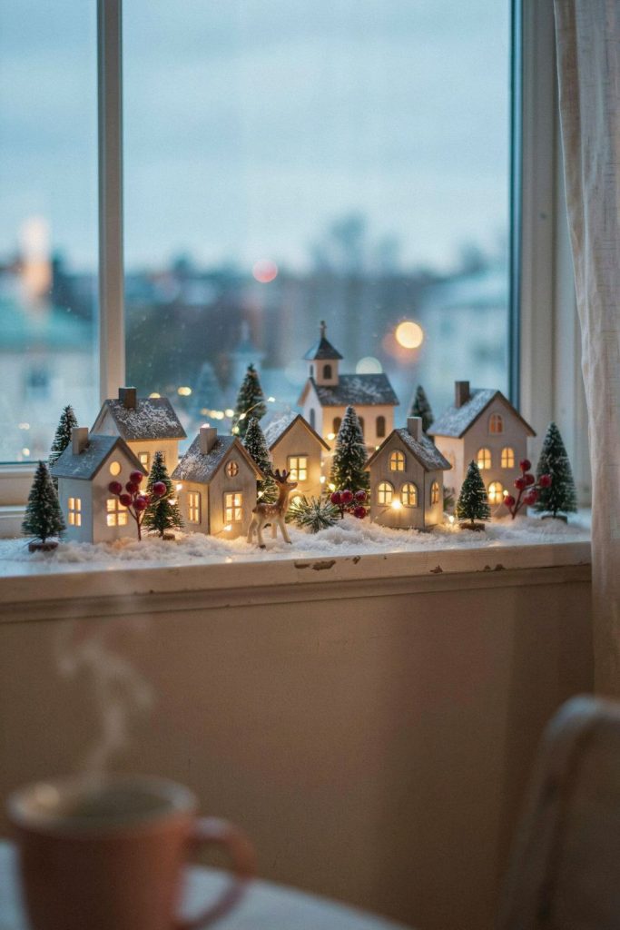 miniature christmas village display