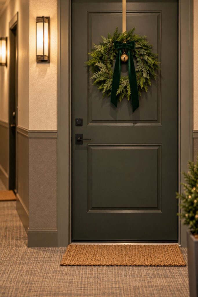 hang a mini wreath on the front door